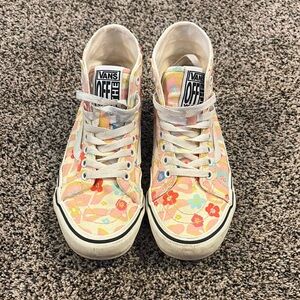 Vans Floral Pink Peach High-Top Sneakers